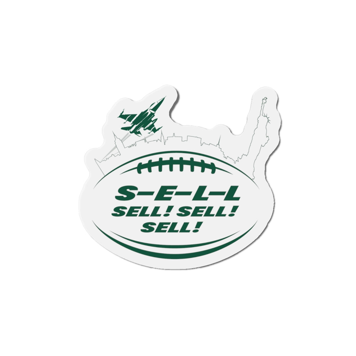 Die-Cut Magnet — NY Football 'S-E-L-L Sell! Sell! Sell!'