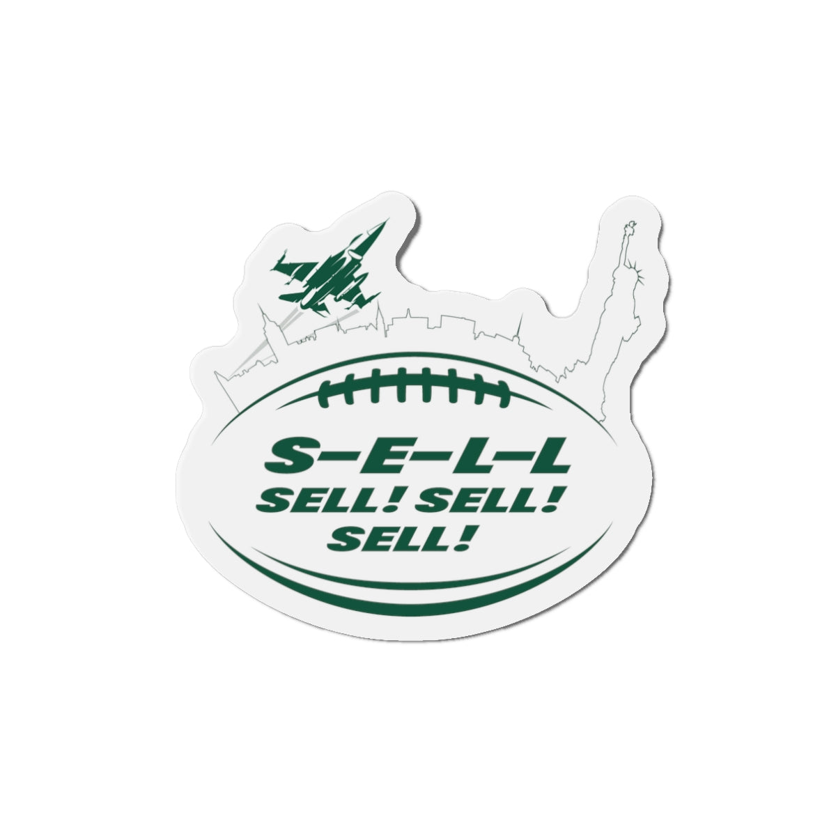 Die-Cut Magnet — NY Football 'S-E-L-L Sell! Sell! Sell!'